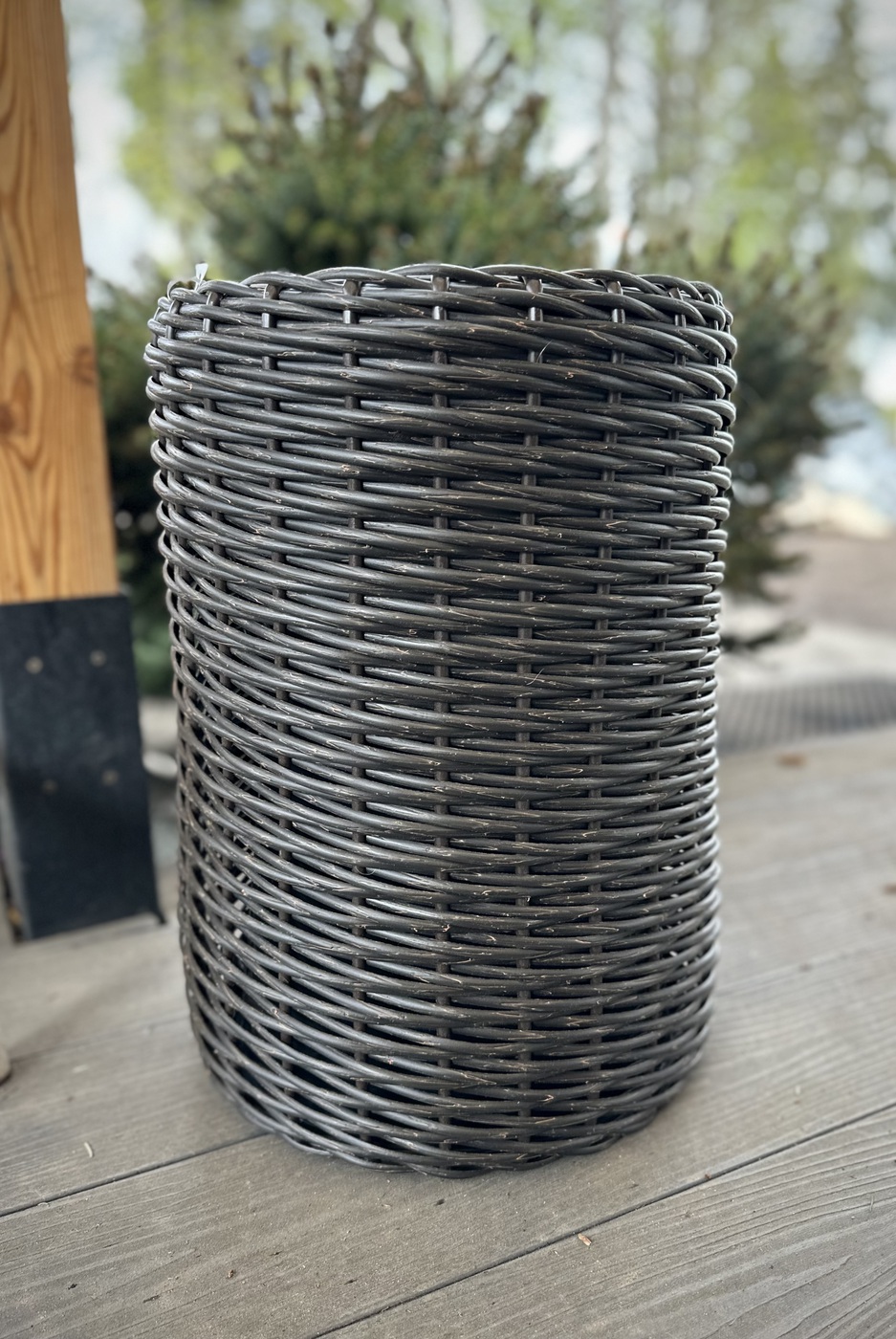 ✿Кашпо плетеное Цилиндр (искусственный ротанг) 12л