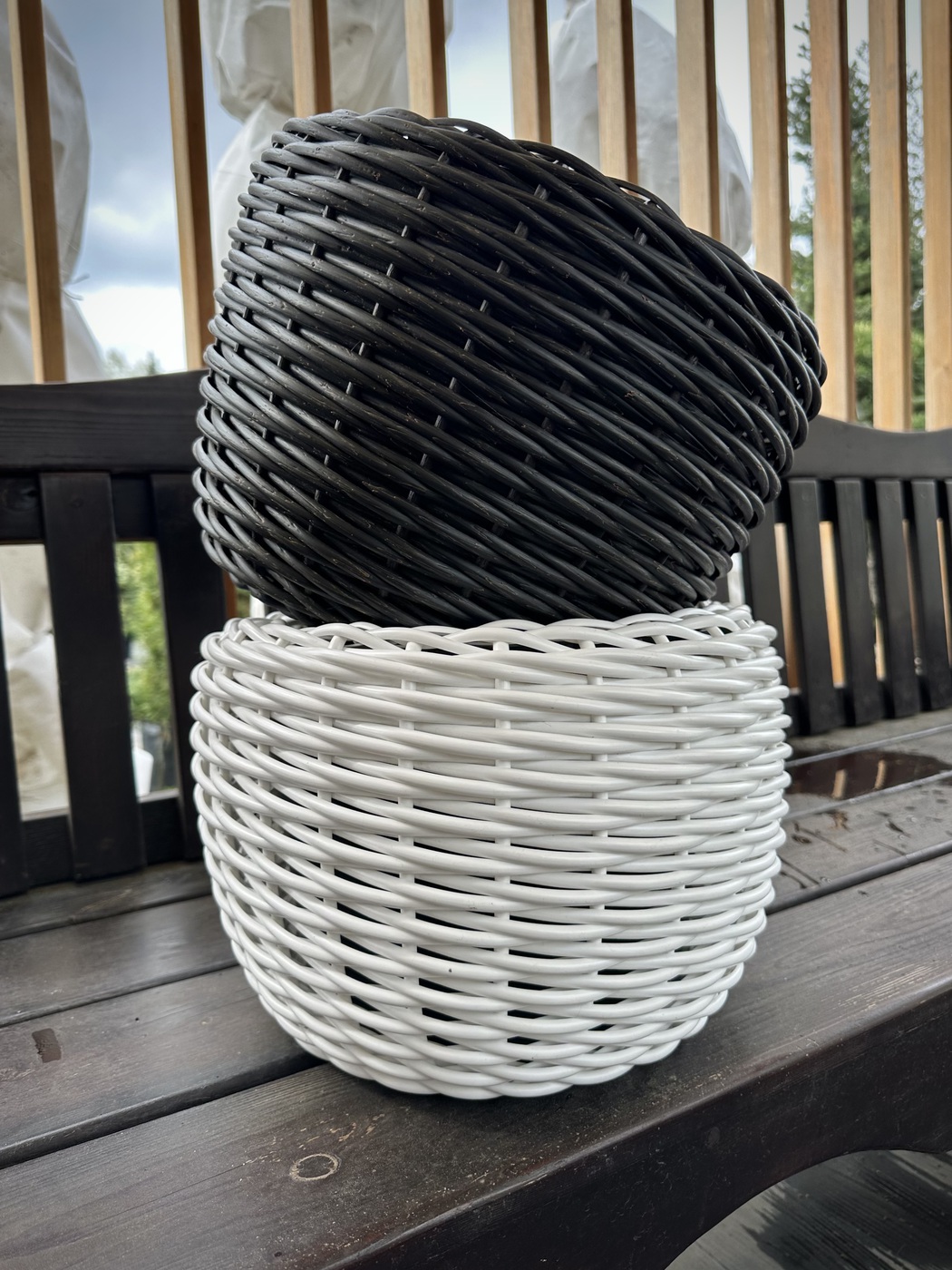 ✿Кашпо плетеное (искусственный ротанг) 12л