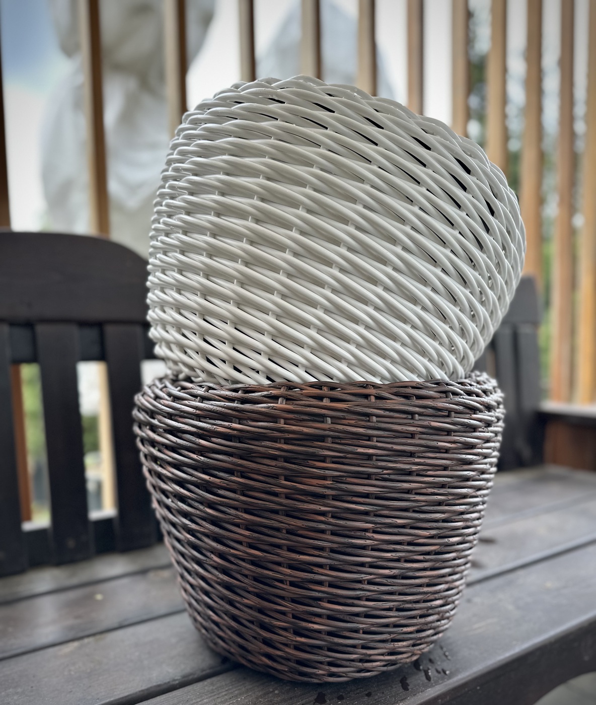 ✿Кашпо плетеное (искусственный ротанг) 20л